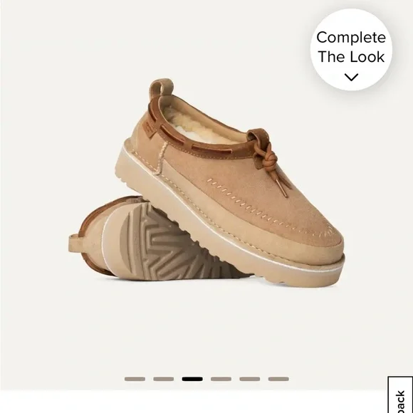 UGG Tasman Crafted Regenerate Beige Suede Moccasin Slippers - Picture 4 of 4